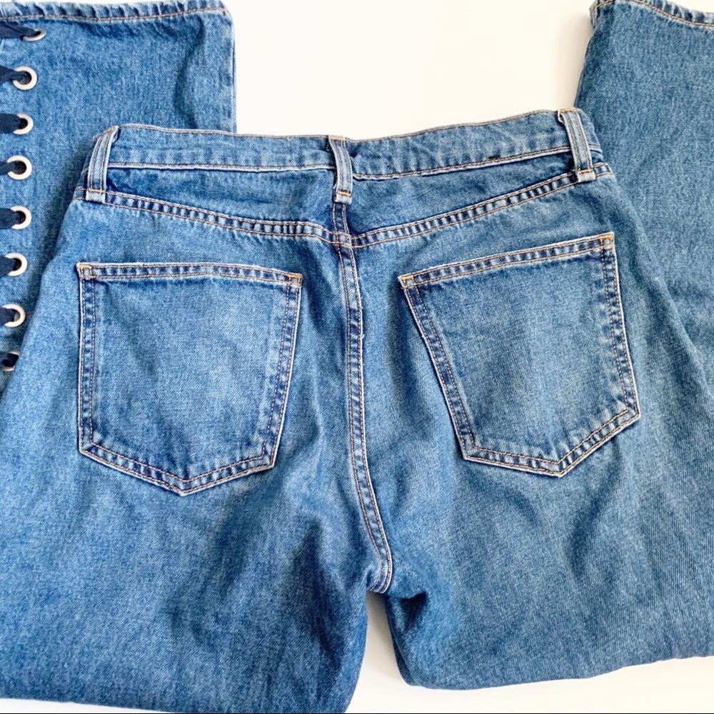 Veronica Beard Ines Girlfriend Style Lace Up Jeans - Picture 5 of 12